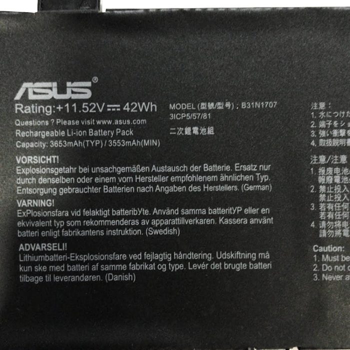 ASUS 0B200-02710000 - B31N1707 Original Laptop Notebook Battery - Image 3