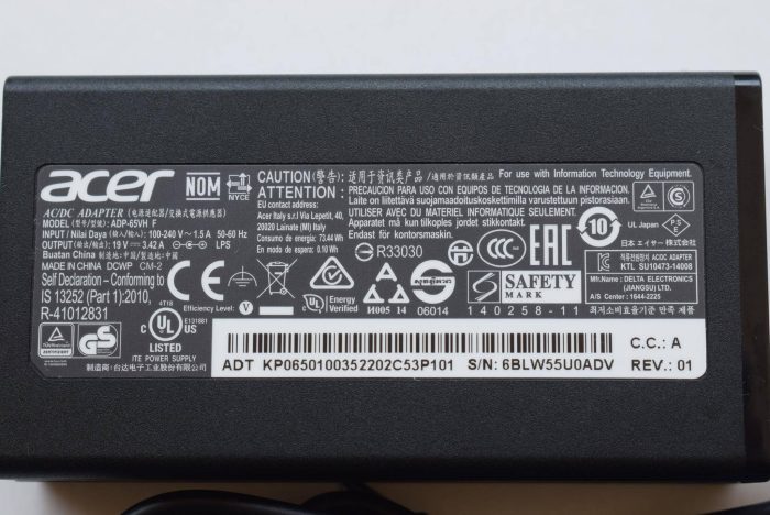 ACER 65w Original Laptop Charger - 19V 3.42A Genuine AC Power Adapter ( 1.7 mm ) - Image 2