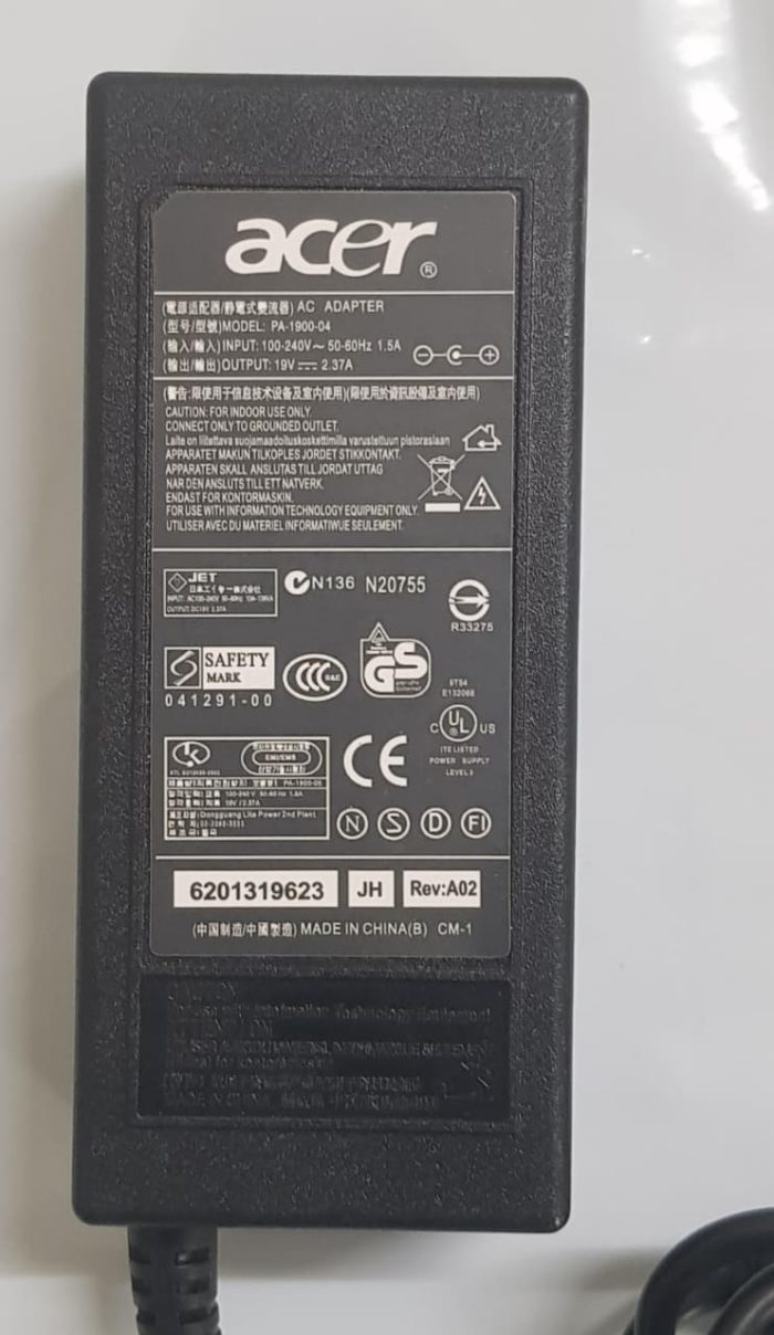 ACER 45W Model : ADP-45HE B 19V 2.37A Genuine Original Laptop Adapter Charger ( 1.7 mm ) - Image 6