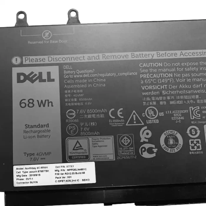 DELL RF7WM - 4GVMP Original Laptop Notebook Battery - Image 2