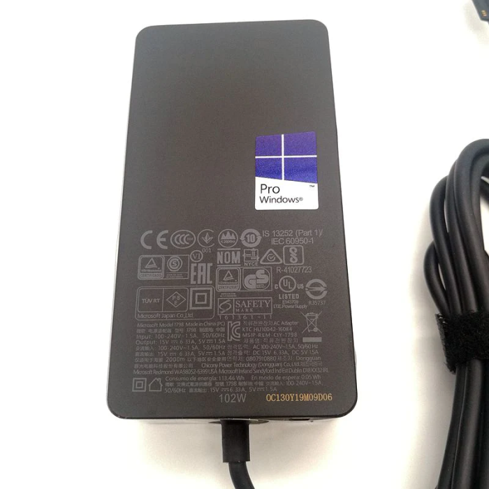 MICROSOFT MODEL : 1798 102W SURFACE BOOK-PRO 15V 6.33A Genuine Original Laptop Adapter Charger - Image 2
