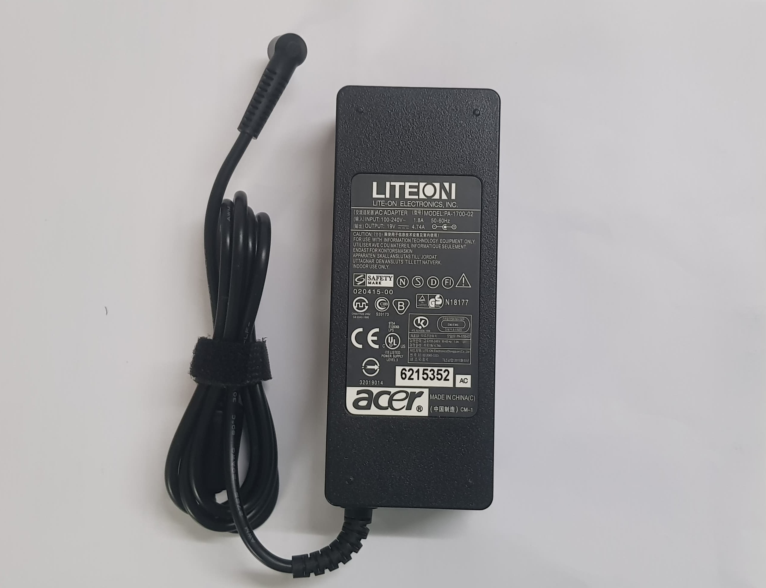 thumbnail image 2 of Acer 90W Laptop Charger For Swift X SFX14-41G / SFX16-51G – 19V 4.74A Power Adapter 2 of 3