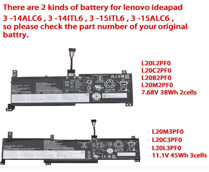 Lenovo ideapad 3 15IAU7 ( 82RK ) - L20M3PF0 Original  Laptop Notebook Battery - Image 2