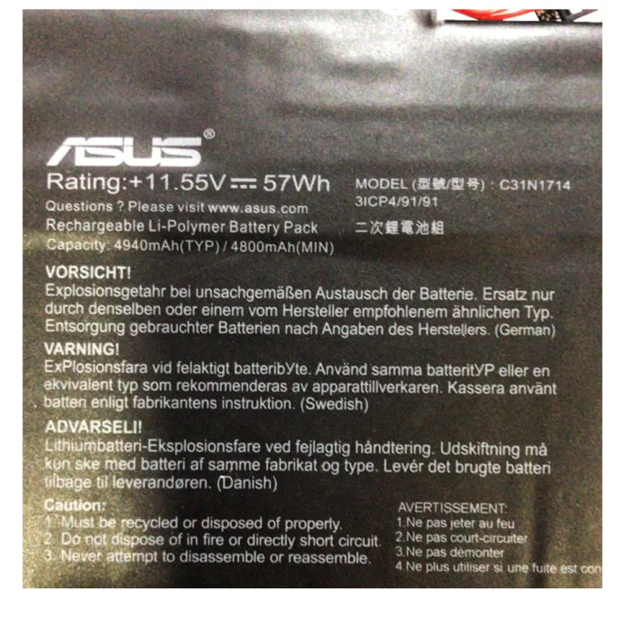 ASUS C31N1714 - C31N1714 Original Laptop Notebook Battery - Image 3