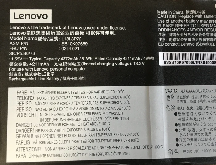 LENOVO L18L3P72 - L18L3P72 Original Laptop Notebook Battery - Image 3