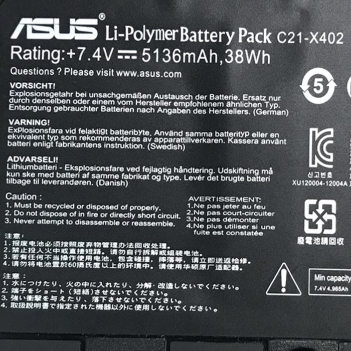 ASUS C21-X402 - C21-X402 Original Laptop Notebook Battery - Image 5