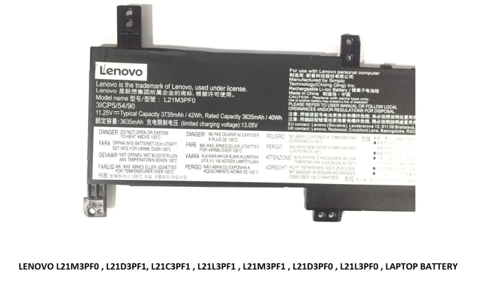 LENOVO L21M3PF0 - L21M3PF0 Original  Laptop Notebook Battery - Image 3