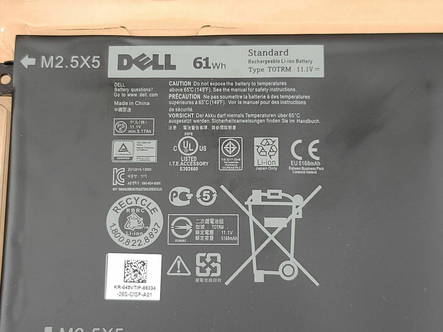 DELL Y758W - TOTRM Original Laptop Notebook Battery - Image 3