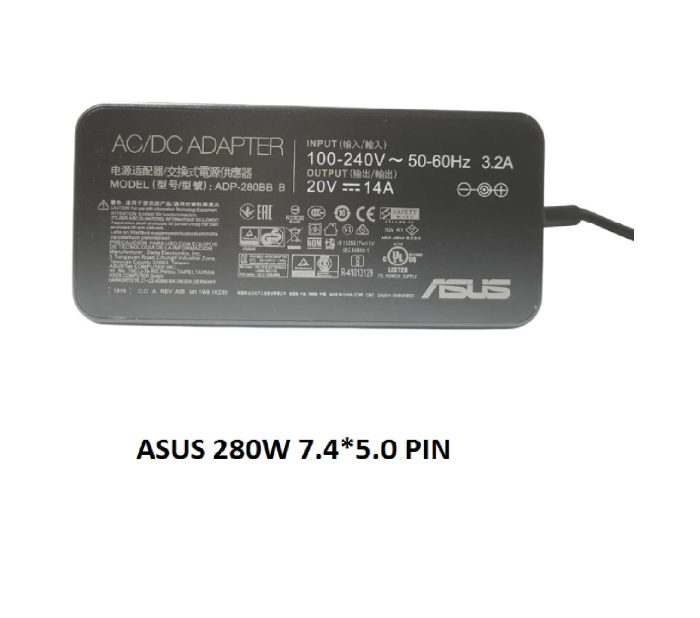 ASUS Laptop Charger 280W 20V 14A Original Adapter (7.4 mm x 5.0 mm) (1 Yr Warranty) (Power Cord Included) Model No : ADP-280EB F - Image 2