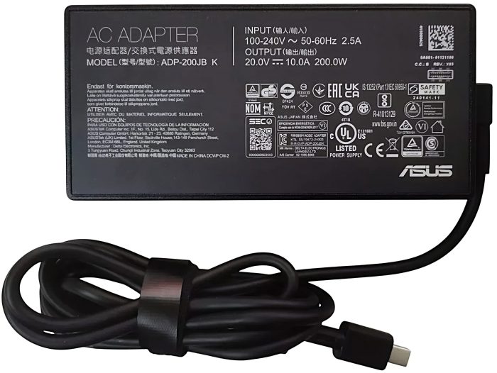 ASUS Laptop Charger 200W 20V 10A Original Adapter (Rectangle Pin) (1 Yr Warranty) (Power Cord Included) - Image 3