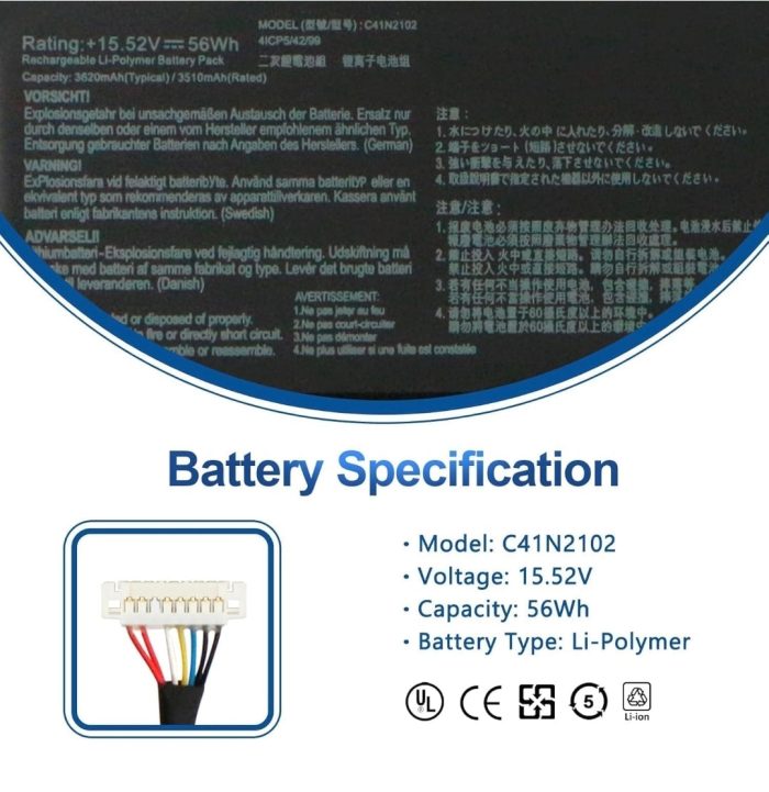 ASUS C41N2102 - C41N2102 Original Laptop Notebook Battery (1 Yr Warranty) - Image 8