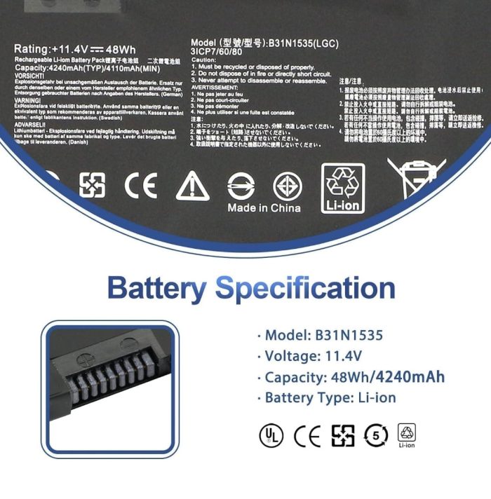 ASUS B31N1535 - B31N1535 Original Laptop Notebook Battery (1 Yr Warranty) - Image 10
