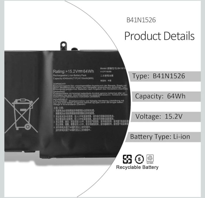 ASUS B41N1526 - B41N1526 Original Laptop Notebook Battery (1 Yr Warranty) - Image 4