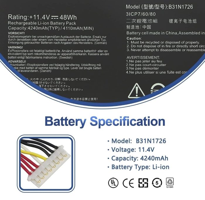 ASUS B31N1726 - B31N1726 Original Laptop Notebook Battery (1 Yr Warranty) - Image 9
