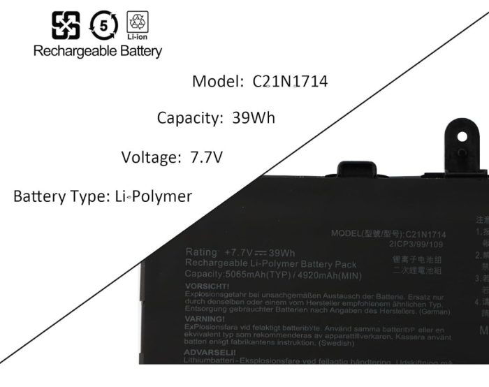 ASUS C21N1714 - C21N1714 Original Laptop Notebook Battery (1 Yr Warranty) - Image 12