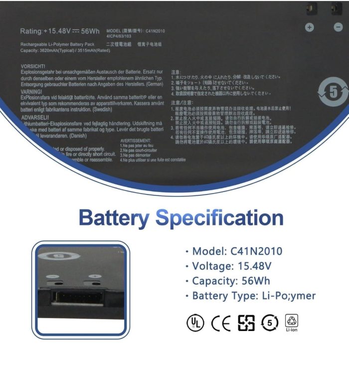 ASUS G513QC - C41N2010 Original Laptop Notebook Battery (1 Yr Warranty) - Image 7