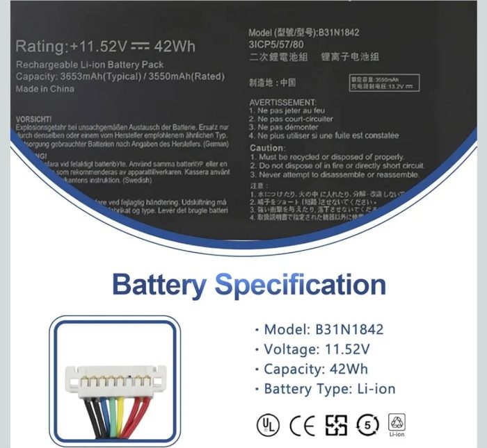 ASUS 0B200-03440000 - B31N1842 Original Laptop Notebook Battery (1 Yr Warranty) - Image 5