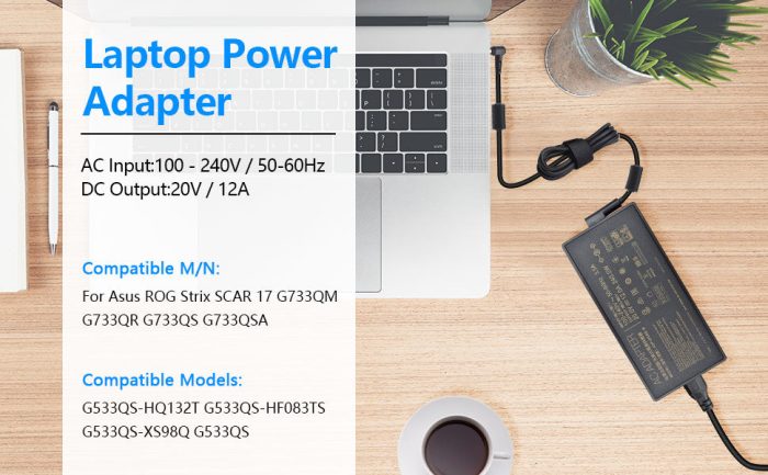 ASUS Laptop Charger 240W 20V 12.0A Original Adapter Model No: 0A001-00970300 (3.7 mm) (1 Yr Warranty) (Power Cord Included) - Image 15