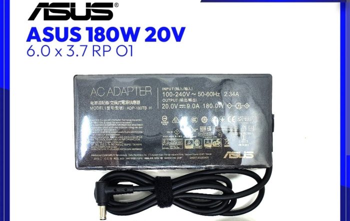ASUS Laptop Charger 180W 20V 9A Original Adapter Model : A22-180P1A (6.0 mm x 3.7 mm) (1 Yr Warranty) (Power Cord Included) - Image 2