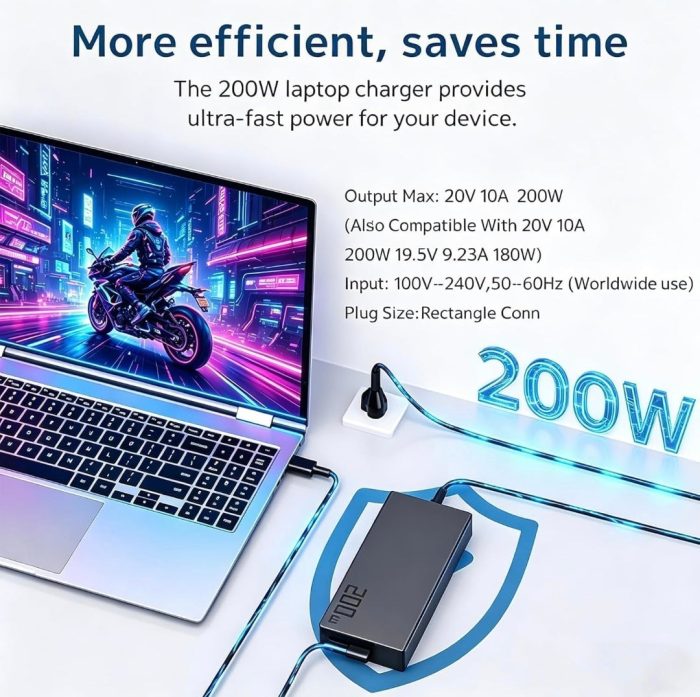 ASUS Laptop Charger 200W 20V 10A Original Adapter (Rectangle Pin) (1 Yr Warranty) (Power Cord Included) - Image 13