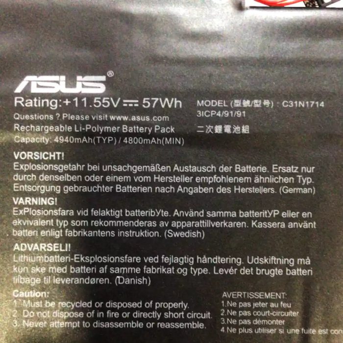 ASUS C31N1714 - C31N1714 Original Laptop Notebook Battery (1 Yr Warranty) - Image 5