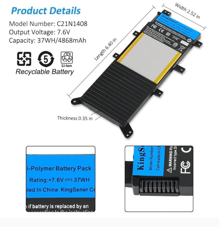 ASUS A555L - C21N1408 Original Laptop Notebook Battery (1 Yr Warranty) - Image 14