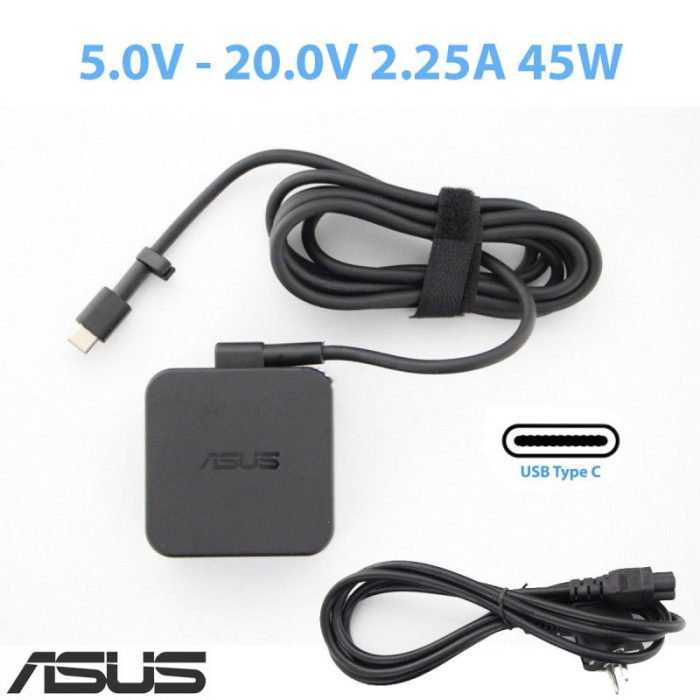 ASUS Laptop Charger 45W 19V 2.37A Original Adapter Model : ADP-45DW A (Type-C) (1 Yr Warranty) (Power Cord Included) - Image 4