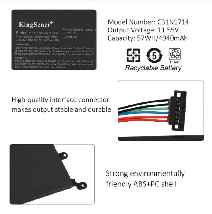 ASUS C31N1714 - C31N1714 Original Laptop Notebook Battery (1 Yr Warranty) - Image 16