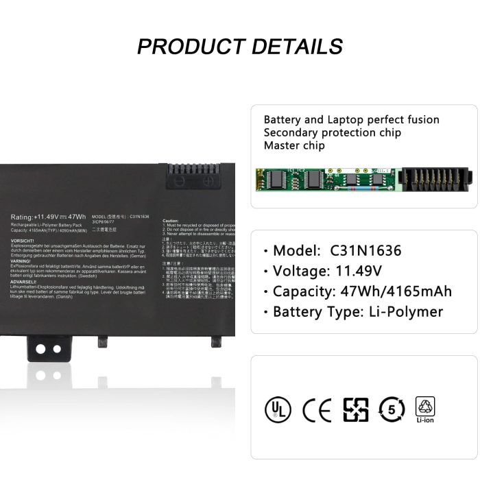 ASUS C31N1636 - C31N1636 Original Laptop Notebook Battery (1 Yr Warranty) - Image 11