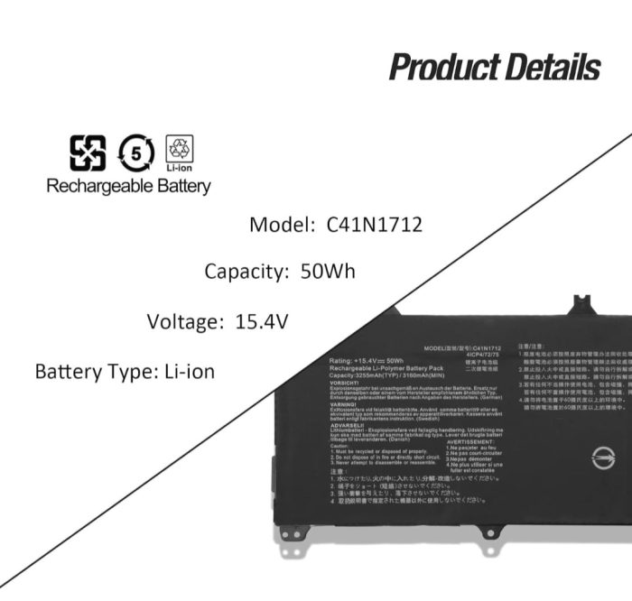 ASUS C41PKC5 - C41N1712 Original Laptop Notebook Battery (1 Yr Warranty) - Image 14