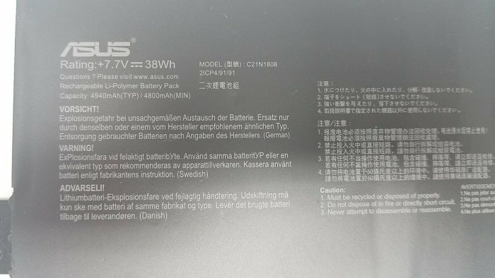 ASUS C21N1808-1 - C21N1808-1 Original Laptop Notebook Battery (1 Yr Warranty) - Image 4