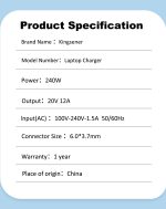 ASUS Laptop Charger 240W 20V 12.0A Original Adapter Model No: 0A001-00970300 (3.7 mm) (1 Yr Warranty) (Power Cord Included) - Image 12