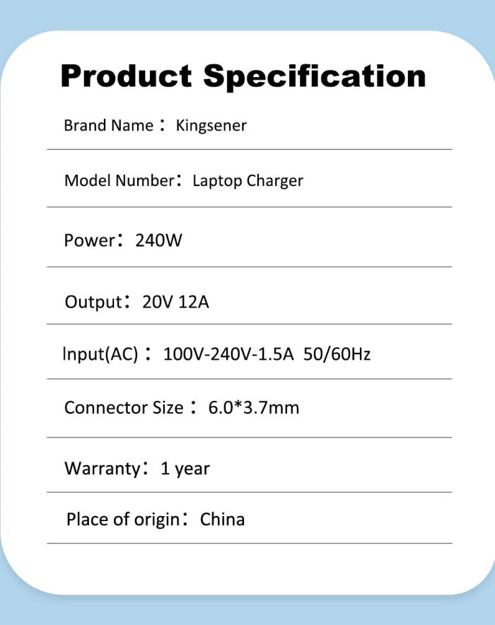 ASUS Laptop Charger 240W 20V 12.0A Original Adapter Model No: 0A001-00970300 (3.7 mm) (1 Yr Warranty) (Power Cord Included) - Image 12