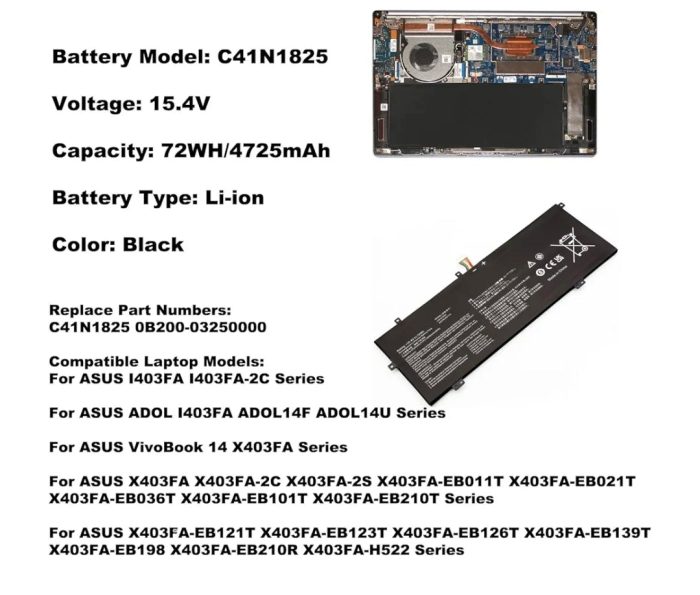ASUS I403FA - C41N1825 Original Laptop Notebook Battery (1 Yr Warranty) - Image 7