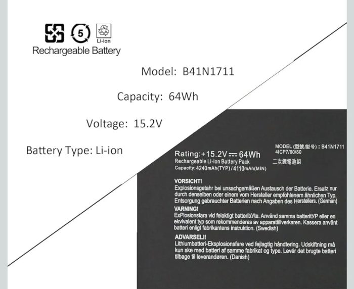 ASUS B41N1711 - B41N1711 Original Laptop Notebook Battery (1 Yr Warranty) - Image 6