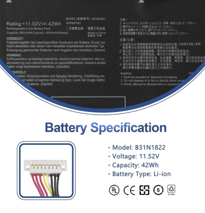 ASUS B31BIEH - B31N1822 Original Laptop Notebook Battery (1 Yr Warranty) - Image 10
