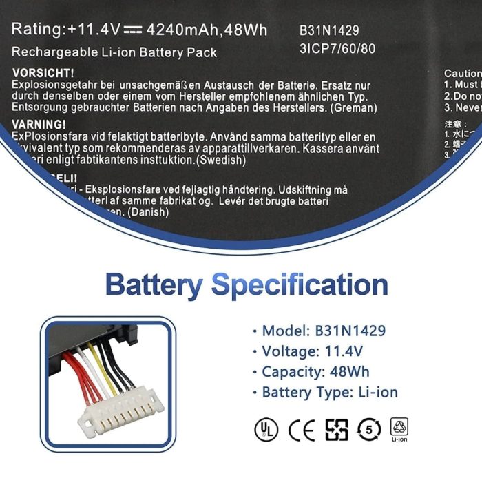 ASUS A501L - C31N1429 Original Laptop Notebook Battery (1 Yr Warranty) - Image 11