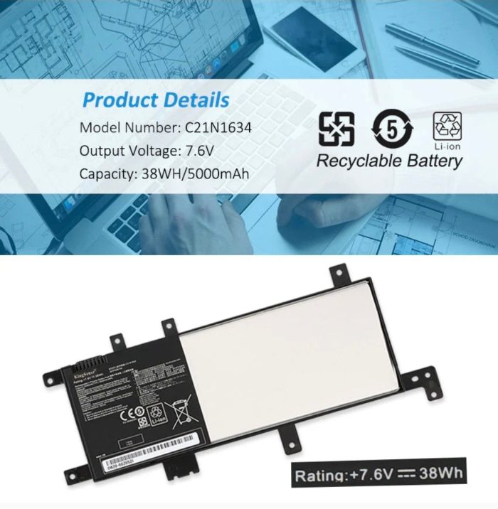 ASUS A541U - C21N1634 Original Laptop Notebook Battery (1 Yr Warranty) - Image 7