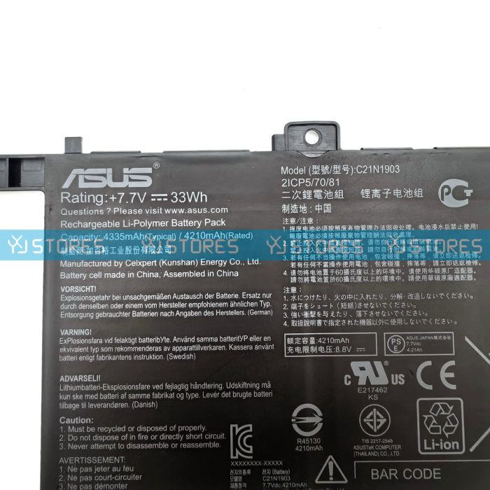 ASUS B9450 - C21N1903 Original Laptop Notebook Battery (1 Yr Warranty) - Image 4