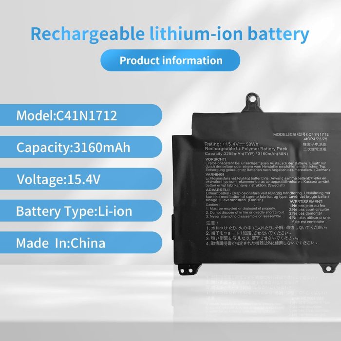 ASUS C41PKC5 - C41N1712 Original Laptop Notebook Battery (1 Yr Warranty) - Image 9