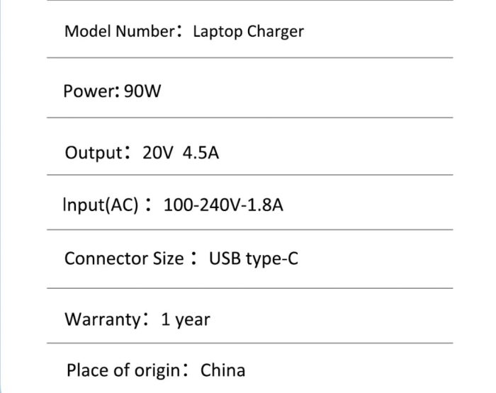 ASUS Laptop Charger 90W 20V 4.5A Original Adapter (Type-C) (1 Yr Warranty) (Power Cord Included) Model : ADP-90RE B - Image 9